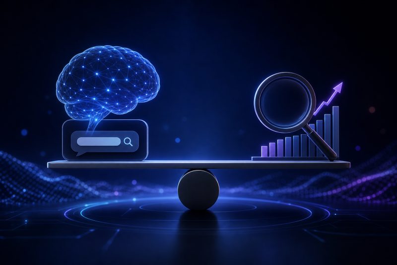 AI搜尋普及後，傳統SEO真的失效了嗎？｜AI 搜尋普及後,企業還需要經營 SEO 嗎? 說明圖