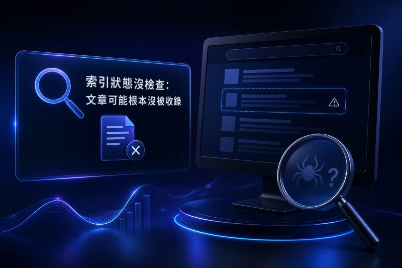 索引狀態沒檢查：文章可能根本沒被收錄 說明圖