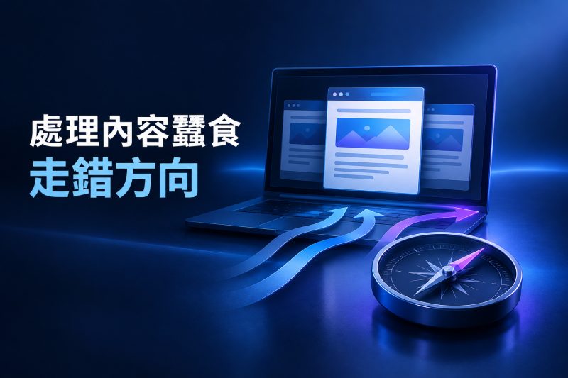 處理內容蠶食走錯方向的常見情況｜內容蠶食是什麼？網站文章太像，為什麼反而搶不到排名說明圖